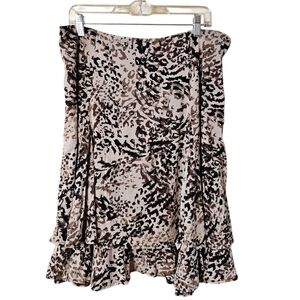 Y2k Animal Print Ruffle Skirt Large